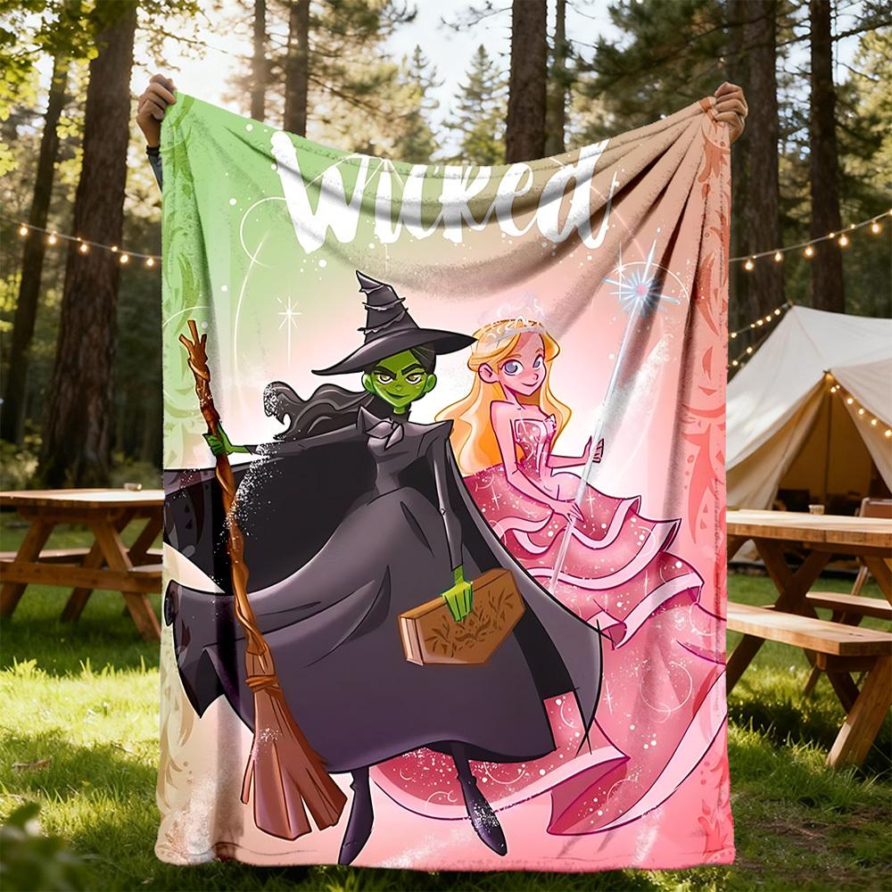 1pc Wicked Outdoor Blanket Lightweight Flannel, Soft & Warm, All-Season Use for Sofa, Outdoor, Camping, Living Room, Office092