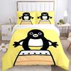 Cute Cartoon Penguin Print 3Pcs Bedding Set,Duvet Cover with 2 Bedro,Pillowcase Home Birthday Gift