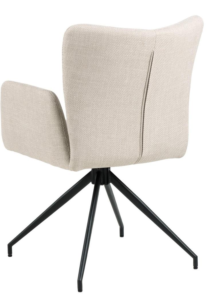 Beige SWIVEL CHAIR WITH ARMRESTS, metal legs