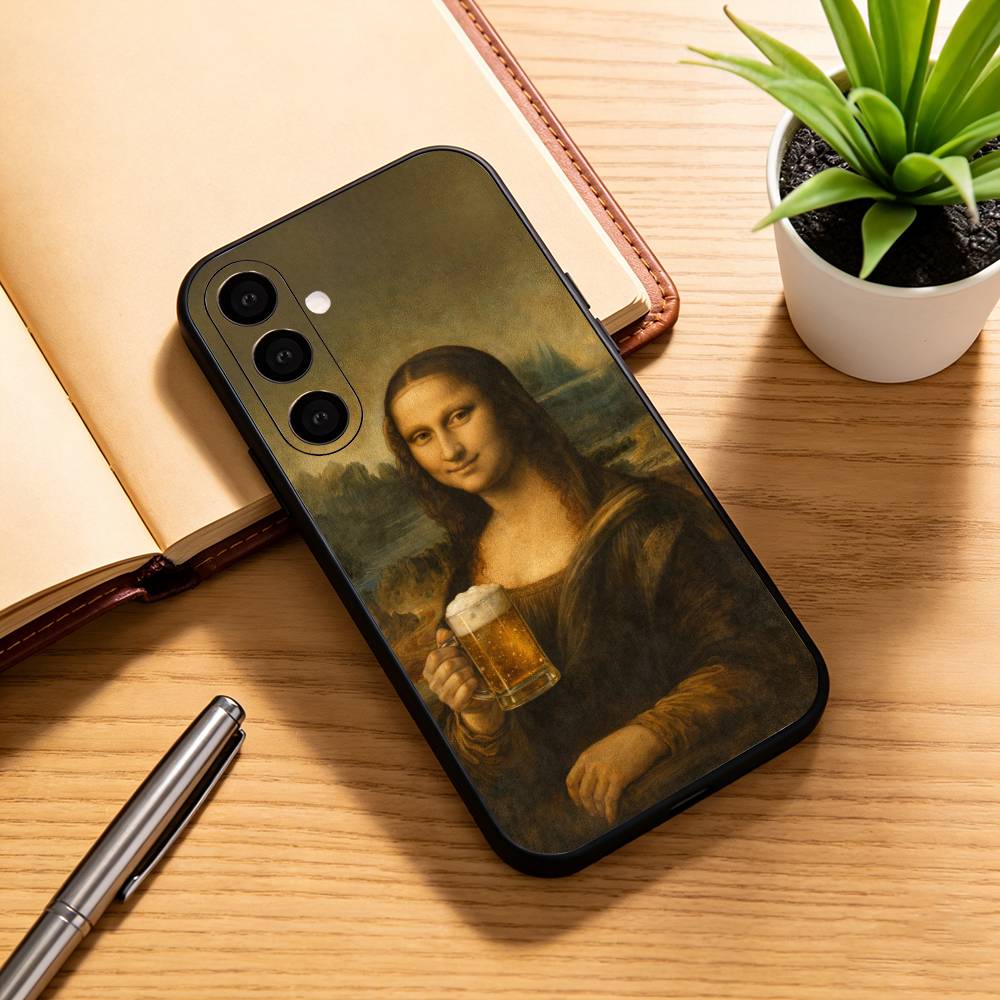 Aesthetic Funny David Mona Lisa-a Phone Case For Samsung Galaxy A73,A72,A71,A70,A53,A52,A51,Soft Silicone Black Cover