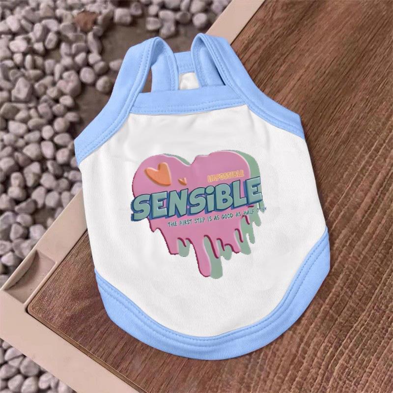 

Love Bear Sling Cartoon Printed Dog Clothes Yorkshire Cute Home Service Small and Medium-sized Dog Soft Vest XS