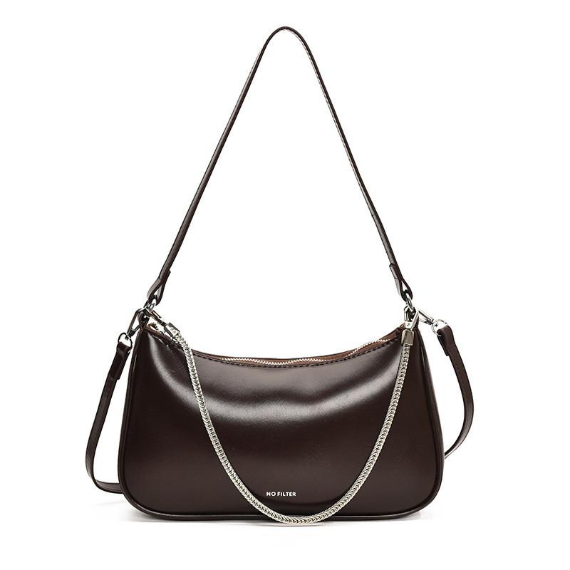 IELGY Niche High-End French Underarm Bag Chain Baguette Bag Simple Retro Shoulder Crossbody