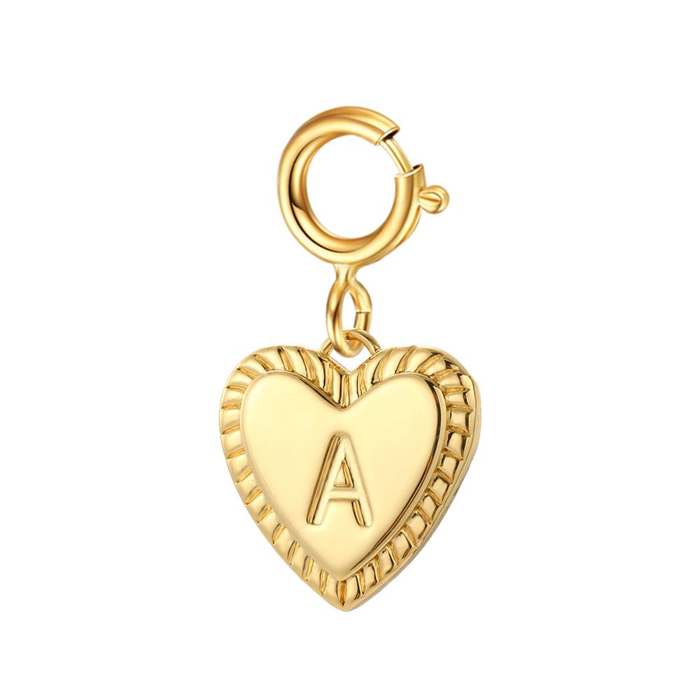 

Heart Initial Letter Charms Pendant Golden Color 26Letter for Women Necklace Earring Zircon Accessories Wholesale Drop Shipping
