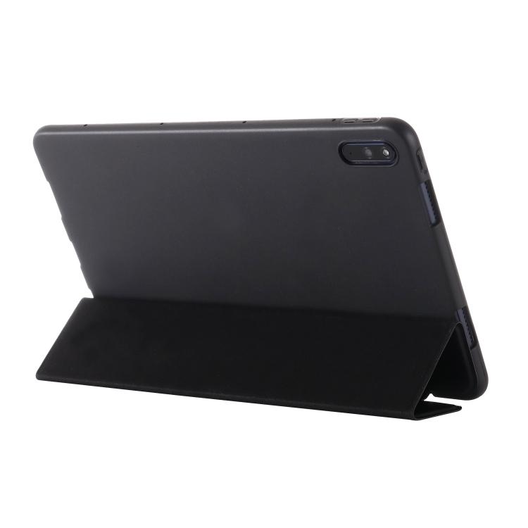 Für Huawei Matepad 10.4 GEBEI Stoßfeste horizontale Klapp-Lederhülle mit dreifach faltbarem Ständer(Grün)