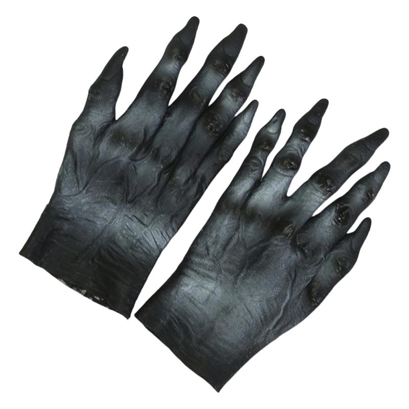 Latex Zombied Gloves Scary Moster Gloves Werewolfs Gloves Zombied Hand Gloves Horrific Demons Gloves for Halloween
