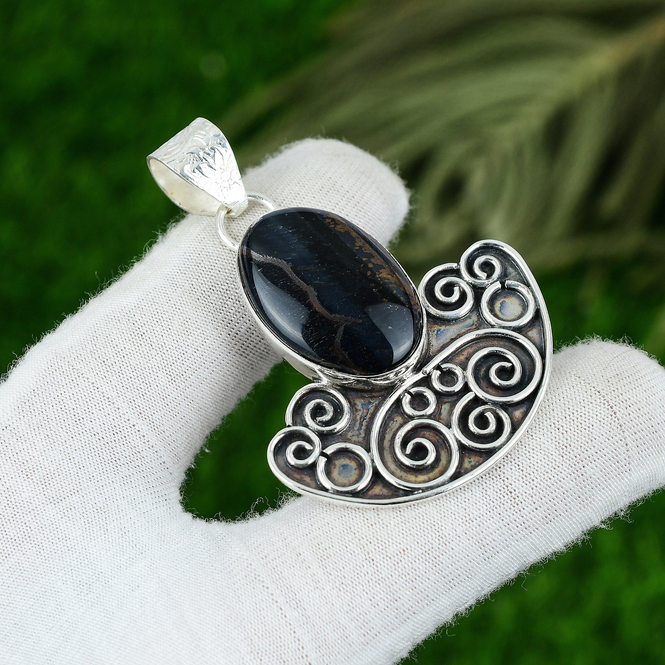 

Mothers day Deal Sterling Silver Nellite Stone Bezel Sister New Pendant Jewelry