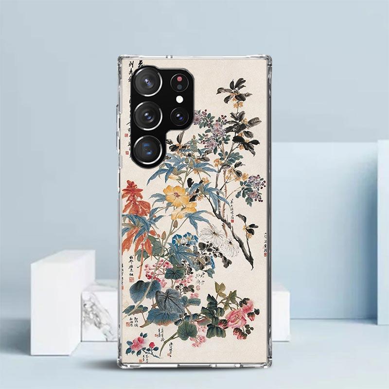 

Чехол-книжка в китайском стиле с рисунком тушью для Samsung Galaxy S25 Edge S26 S24 S23 Ultra S22 S21 Plus S20 FE с принтом Samsung S24 Plus