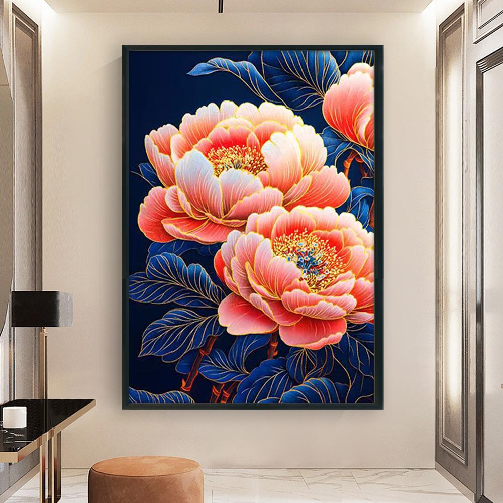 Kit de Cusătură în Cruce 11CT cu Flori, Imprimat cu Mărgele cu Broderie Completă, Decor de Artă pentru Casă