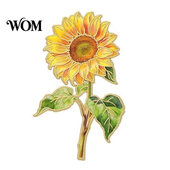 Bright Color Enamel Pin Brooch Pin, Flower Design with Smooth Edges, Lightweight Zinc Alloy Badge for Jackets Scarves Bags Gift