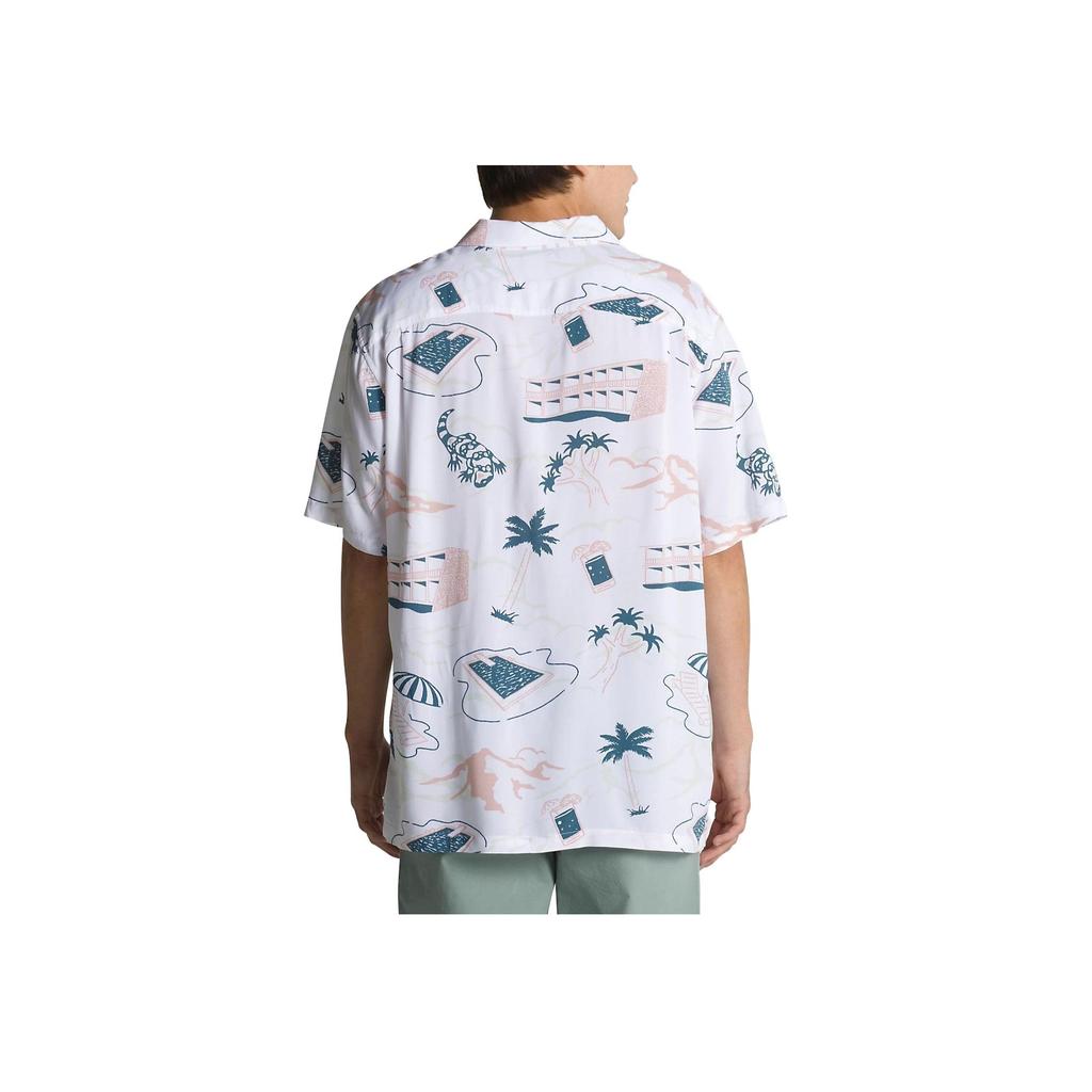 Vans Scenic Pattern Printed Short Sleeve Casual Shirt Men Shirts White VN0007X5WHT