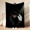 Michael Jackson Pop Theme Printed Blanket Warm Comfortable Fleece Blanket For Camping Travel Home Decor Holiday Gift