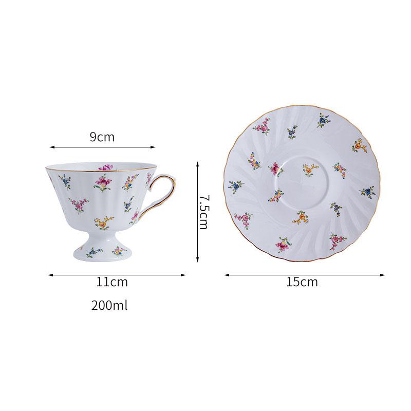 Classical Floral Texture Ceramic Cup&saucer Dining Table Coffee Mug Milk Tea Mugs Afternoon Tea Teacup Fruit Juice Container