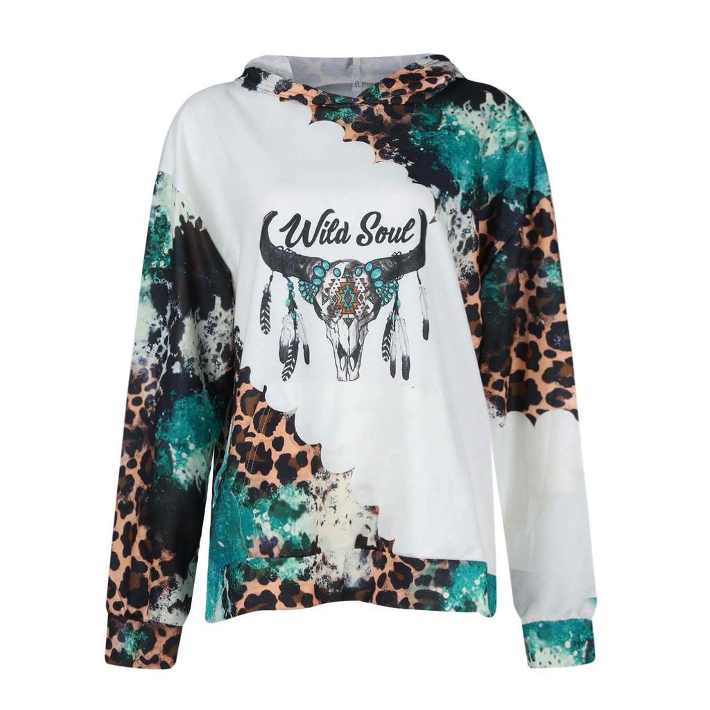 Women's Casual Fashion Temperament Round Neck Jumper Long Sleeve Western  Hoodie