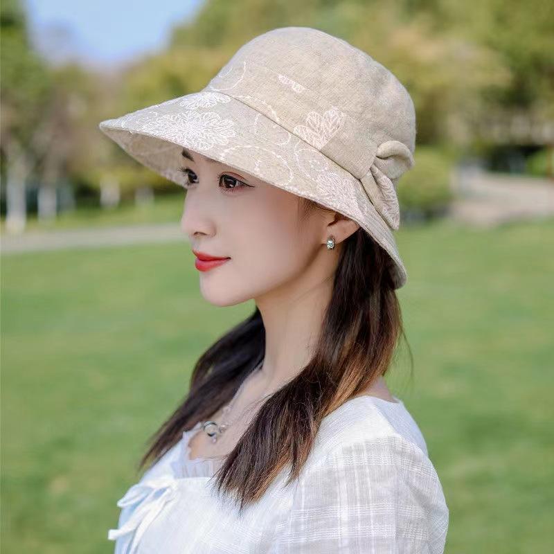 Hat Women's Summer Bucket Hat Women's Breathable Sun Hat Medium Old Hat Outdoor Folding Hat Autumn Basin Hat