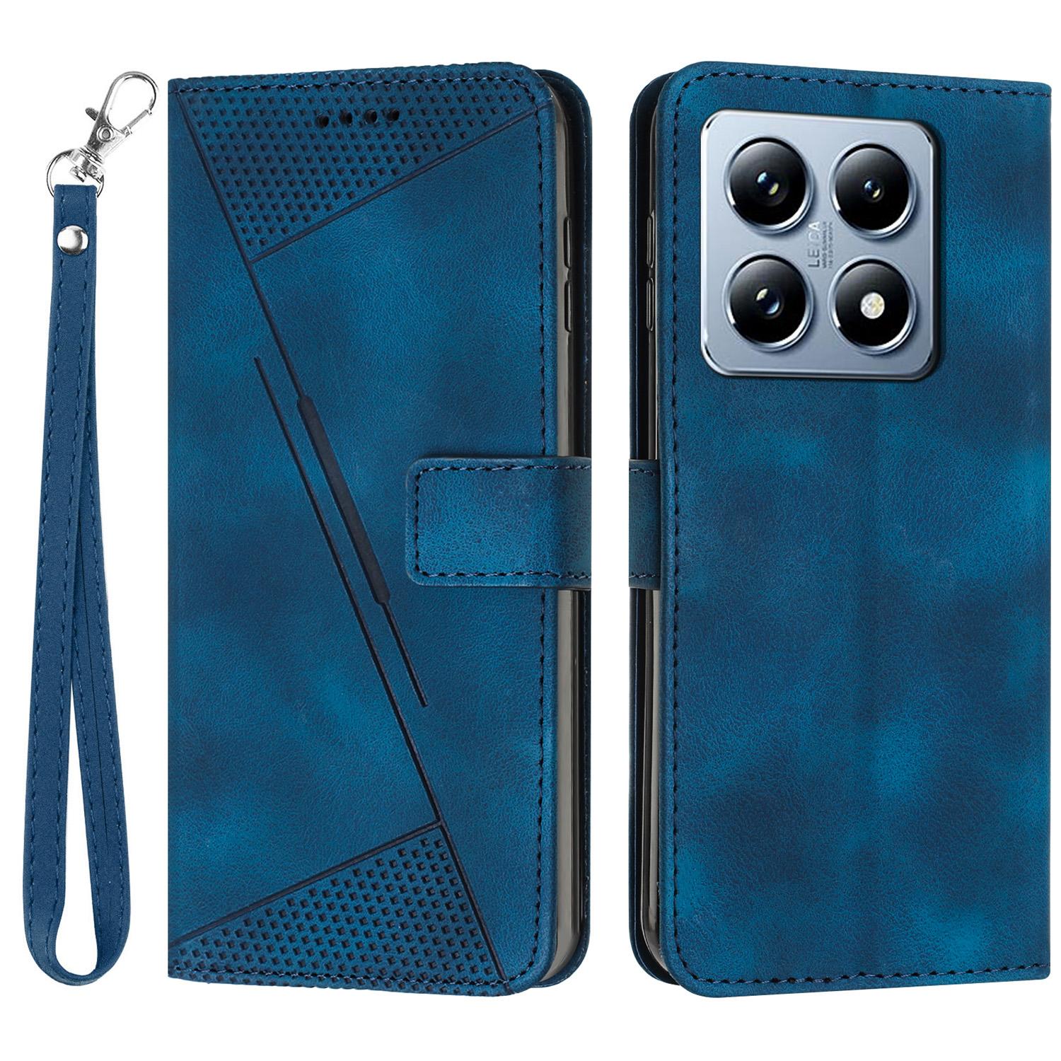 For Xiaomi 14T Case Handbag Imprinted Triangle Leather Phone Cover B