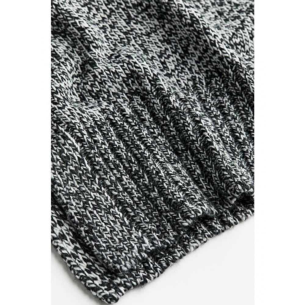 H M Knit Turtleneck Dress Black Melange 1192814004