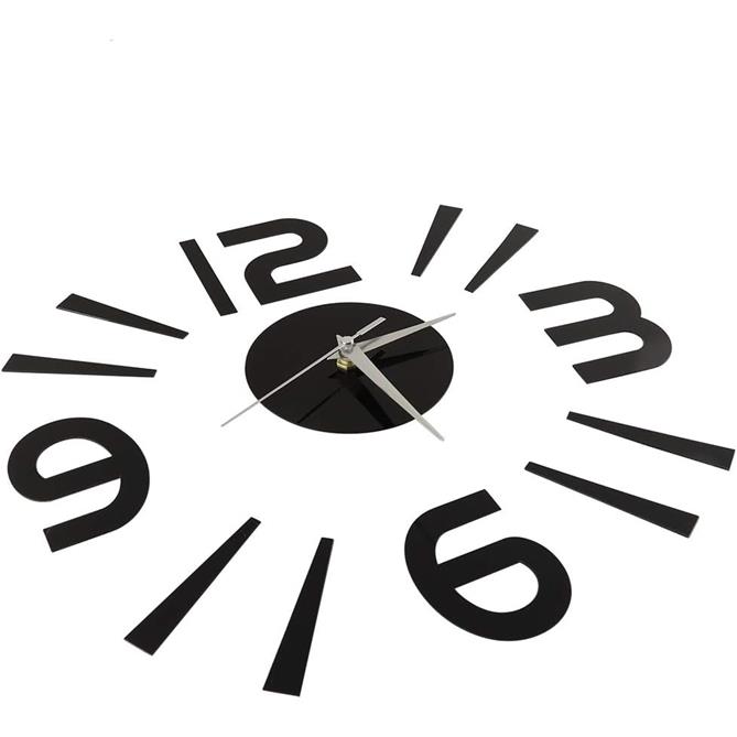 Moderne stille Wanduhr 3D-Effekt Schwarz