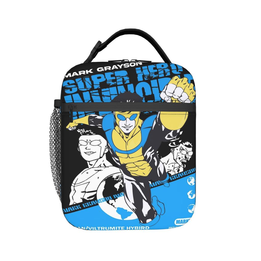 Invincible Lunch Bag For Men Atom Eve Graphic Lunch Box Funny Outdoor Picnic Cooler Bag Portable Oxford Thermal Lunch Bags
