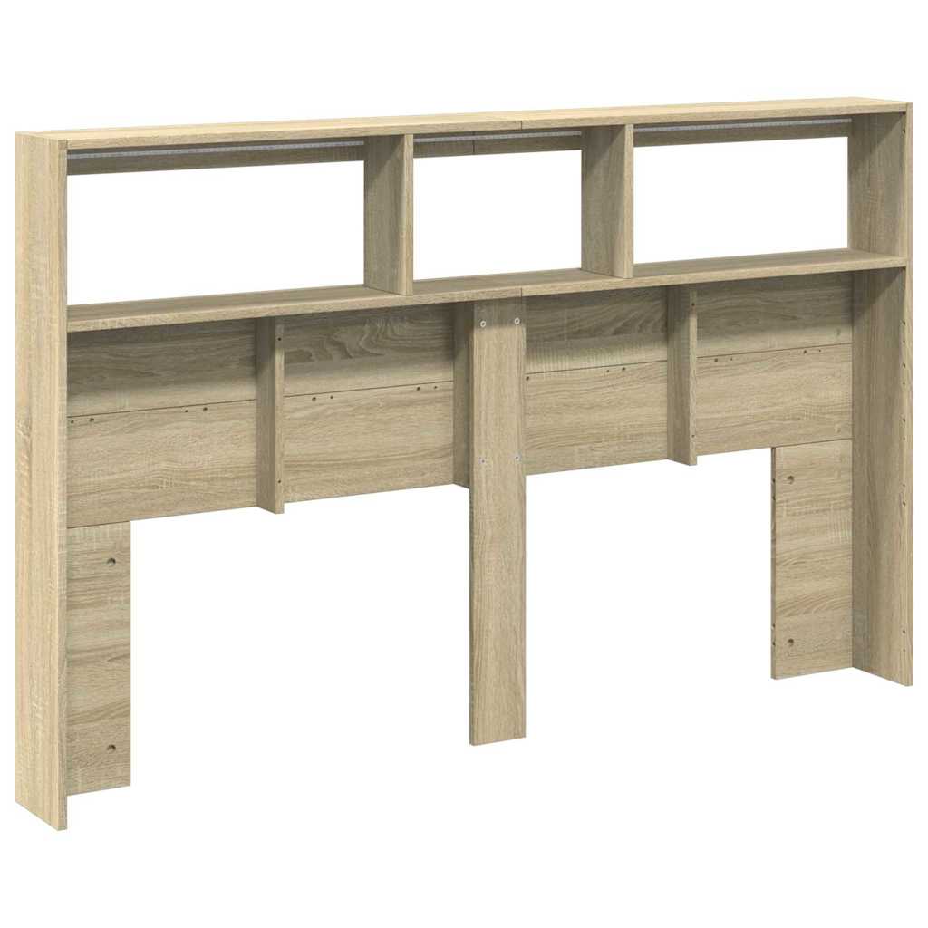 Vidaxl Headboard With Shelves And LED Lighting, Sonoma Oak, 160X17X102Cm