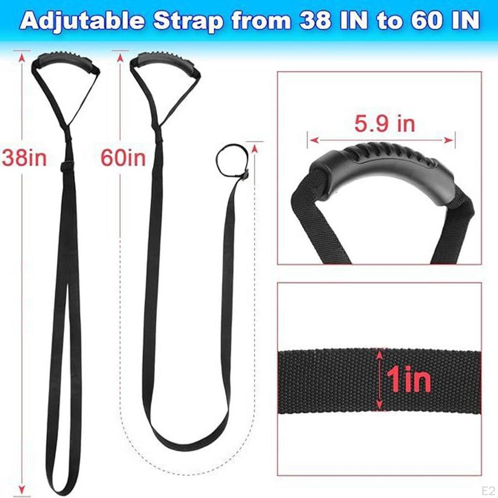 2-Piece Kayak Stand-Up Assist Strap Handle Support Belt with Adjustable Drawstring for