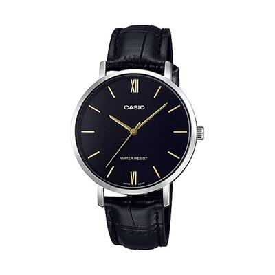Quartz Ladies Wristwatch LTP-VT01L-1B Black Leather Band