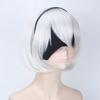 3st Peruk+Blindfold+Hårband Rak Vit Cosplay Peruk Anime Kostym Fest Syntethår ​​Kvinnor Peruk YoRHa Anime Cosplay Peruk