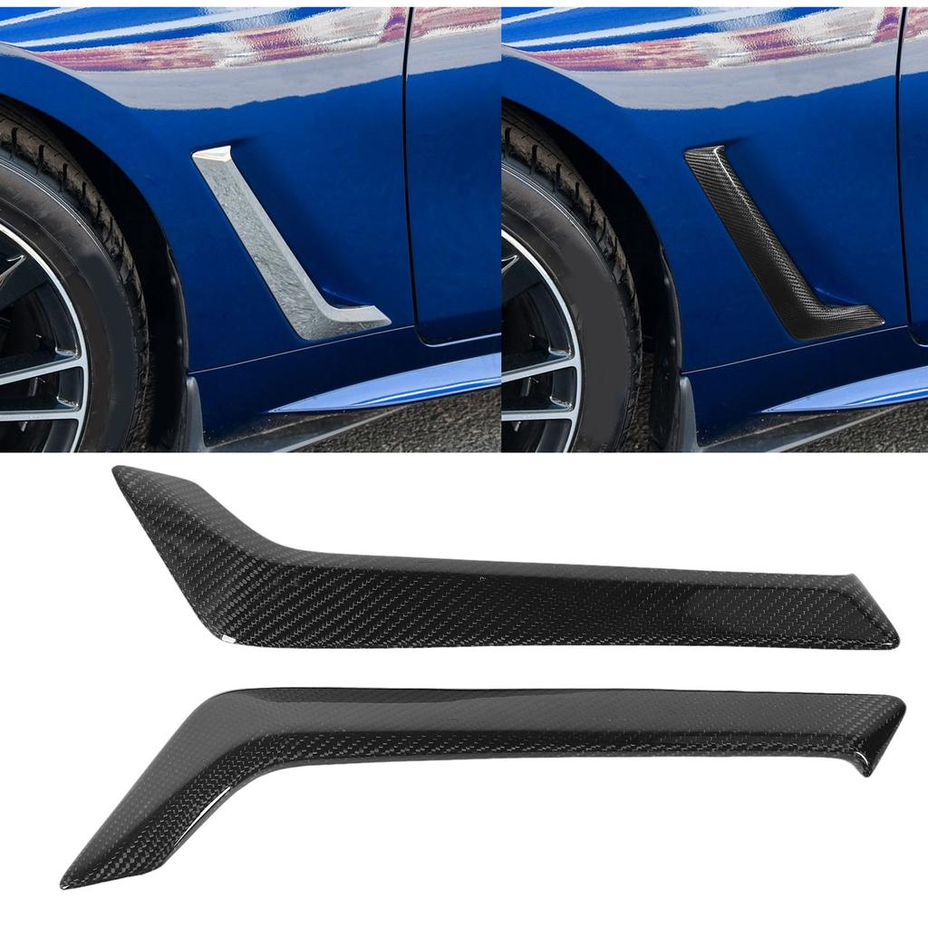 Front Side Mudguard Vent Trim Carbon Fiber Car Side Splash Guard Vents Stickers for Q60 Models 2017 to 2022