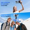 Magnetic Mini Selfie Stick Tripod for Cellphone with Extension Rod Wireless Remote, Fill Light Option, for Smartphone Vlog Shoot