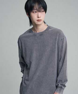 Mubeun Pigment Long Sleeve T-Shirt Gray