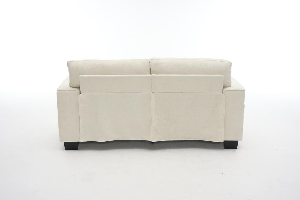 Modern Two-Seater Sofa for Living Room, 182 cm, 53 cm Deep Seat, Chenille Fabric, Upholstered Spring Cushions, Solid Wood Frame, Easy to Assemble.