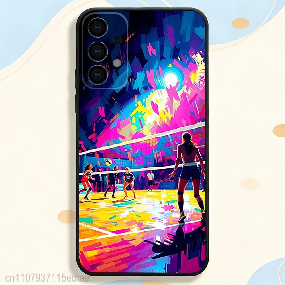 Volleyball cool Phone Case For Samsung S25,S26,S24,S21,S22,S23,S30,Ultra,S20,Plus,Fe,Lite,5G Black Cover