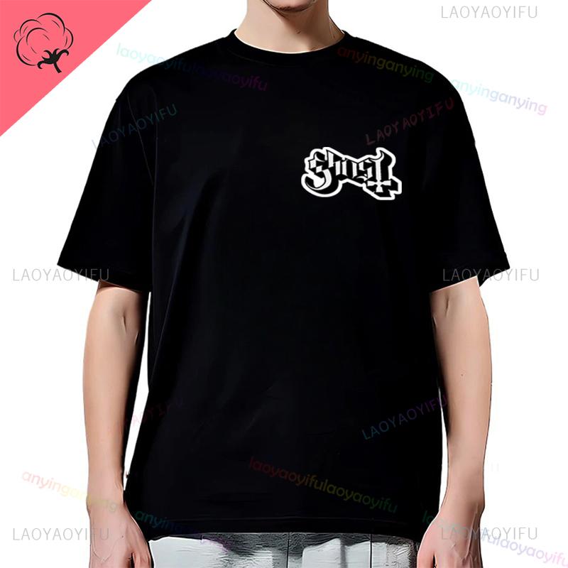 Y2K-Ghost-Band-T-shirt Mens Rock Band Graphic Pattern Cotton T-shirt Casual Vintage Horror Style Harajuku Short-sleev Women Top
