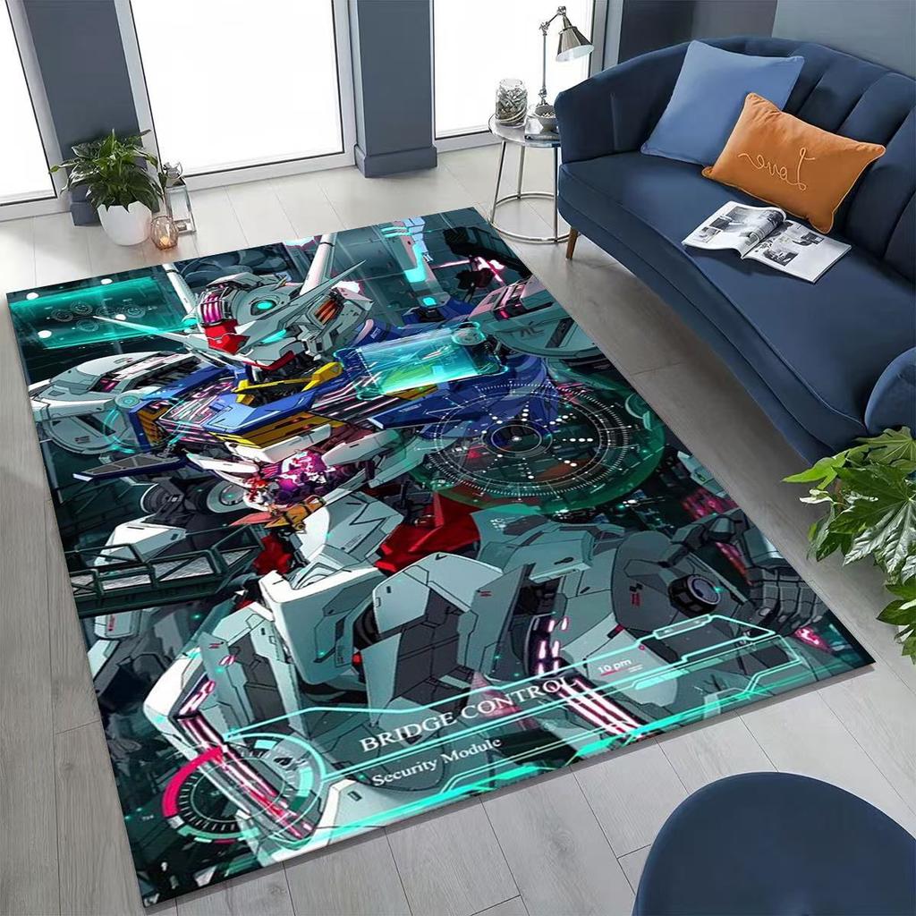 Tappeto Robot Cartoon Gundam Retrò Stile 27 per Camera da Letto Soggiorno Divano Casa Zerbino Decorazione, Tappetino Pavimento Grande Antiscivolo per Bambini Regalo