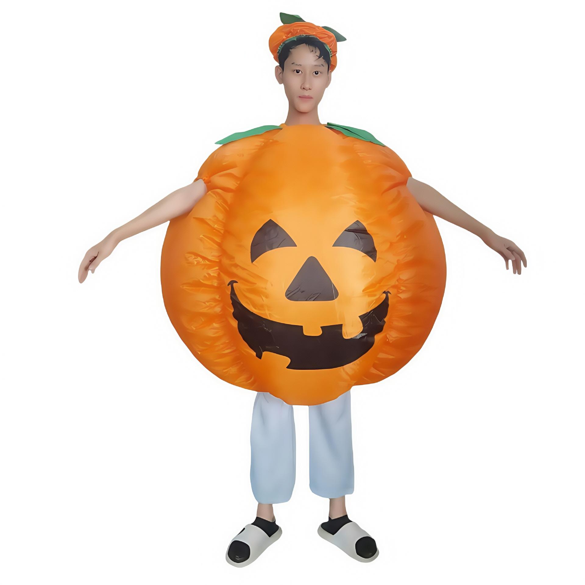 Hot Selling Inflatable Pumpkin Man Costume for Halloween, Party & Stage. One Size
