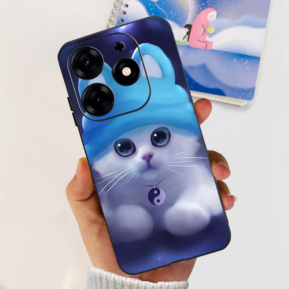 For Tecno Spark 10 Pro Spark 10C Case  Spark 9 Pro Spark 8c spark 7 Back Cover Bumper Clear Soft TPU Silicone Cute Cat Cartoon