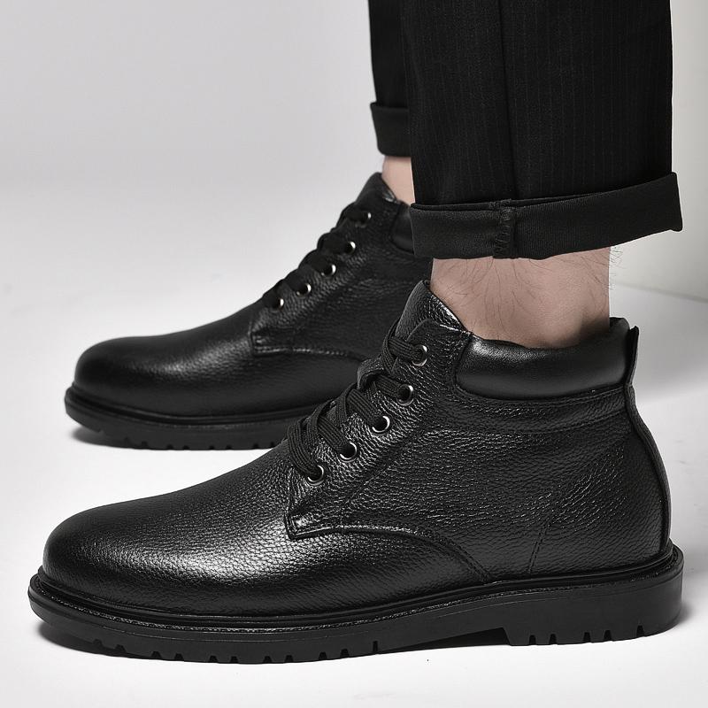 Big Size 36-48 Men Boots Brand 2024 Fashion Men's Spring Shoes Comfortable Genuine Leather Luxury Ankle Boots Man Business Shoes