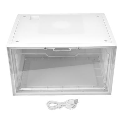 LED Shoe Box Voice Control Transparent Door Stackable Sneaker Storage Display Case for Home