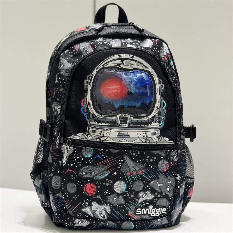 Smiggle Modrý Školní Batoh s Dvojitými Ramenními Popruhy pro 1.-6. třídu - Velký, Dekompresní, Multifunkční Batoh