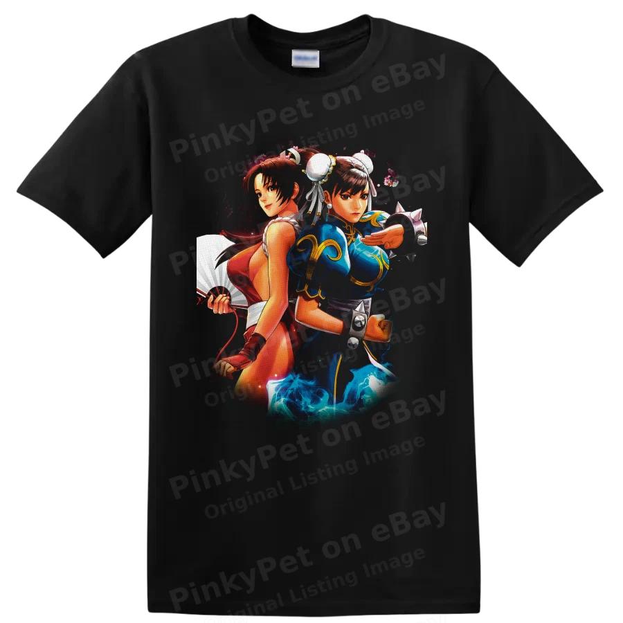 Chun-Li Mai Shiranui Fighting Game Anime T Shirt Martial Arts Duo Graphic Tee