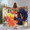 Manta de Flanela Cartoon Haikyuu Hinata Shoyo Anime de Vôlei, Manta de Pelúcia Ultra Macia para Casa Quarto Cama Sofá Acampamento Piquenique