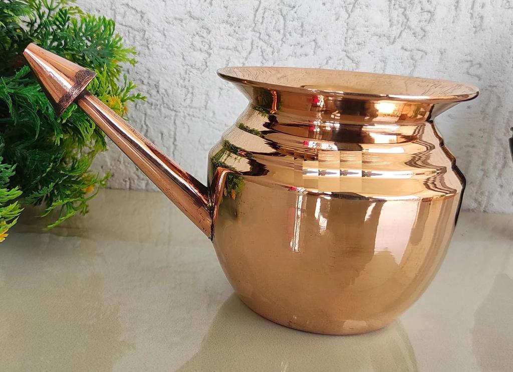 TreegoArt 100% měděný jednoduchý Neti hrnec na proplachování nosu - Balení 1 ks (250 ML měděný Neti Pot)