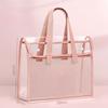 1/2/3PCS Waterproof Clear PVC Tote Bag Mesh Handbag Multi-function Exam Storage Bag Office Document Bag Daily Shopping Cosmetic Bags
