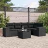 VidaXL Garden Lounge Set with Cushions 6 Pcs, Patio Sofas, Patio Furniture Set, Outdoor Furniture, Black 3222534