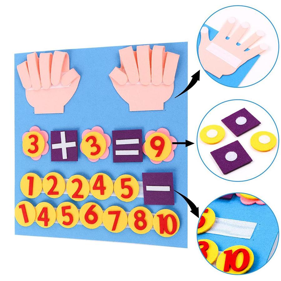 

1set 30cm Blue Palm Puzzle Felt Children Simple Arithmetic Learning Felt Early Education Puzzle Toys Kindergarten Teaching Aids