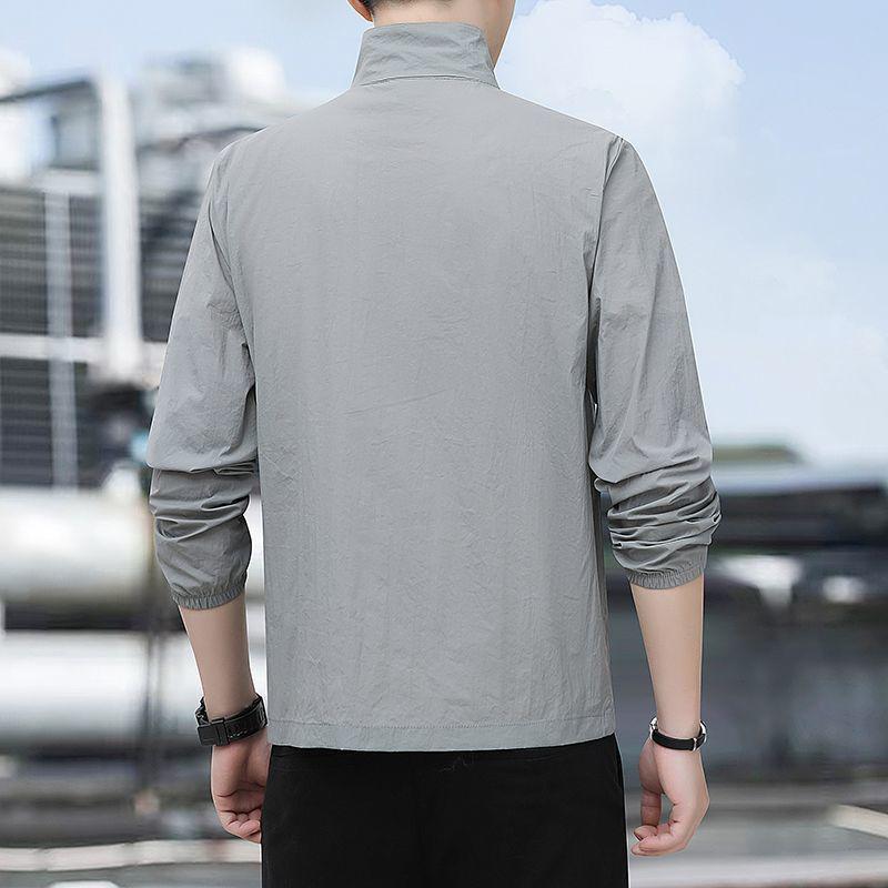 Men's Ultra-Thin Quick-Dry Sun Protection Windbreaker with Stand-Up Collar