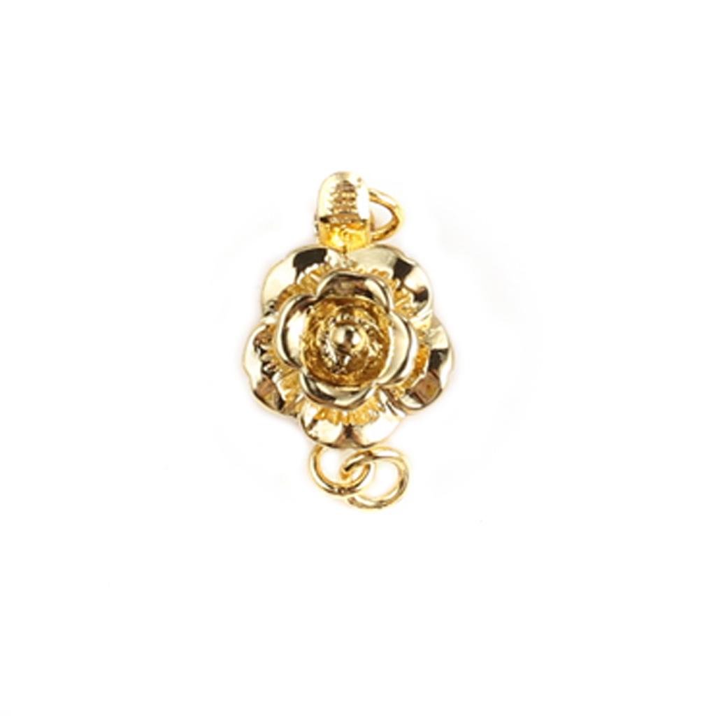 2Pcs Rose-Shaped Clasps For Necklace Bracelet Brass Buckle Hooks Connector For DIY Jewelry Making Accessories