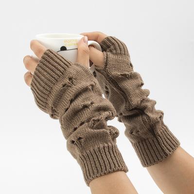 New Warmer Winter Women Gloves Stylish Hand Gloves Girl Arm Crochet Knitting Hollow Heart Mitten Warm Fingerless Gloves
