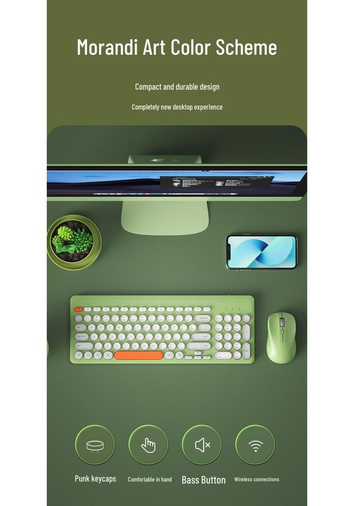 BOW Hangshi MK221 Silent Wireless Keyboard & Mouse Set for Laptops