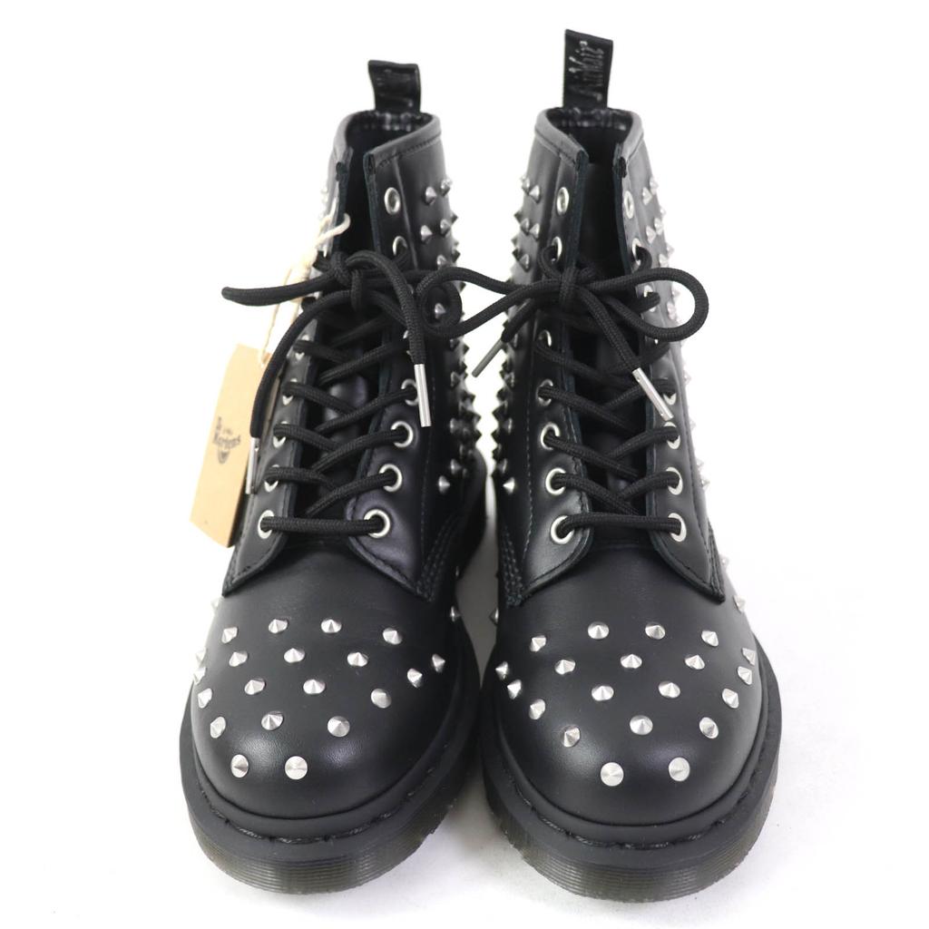 Pristine Dr.Martens short boots 1460 STUD 8-hole Black Silver leather 27040001 Used
