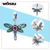 WOSTU Fashion Spring Series Charms Beads Real 925 Sterling Silver Flower Bird Pendent Fit Original DIY Bracelet Necklace Jewelry